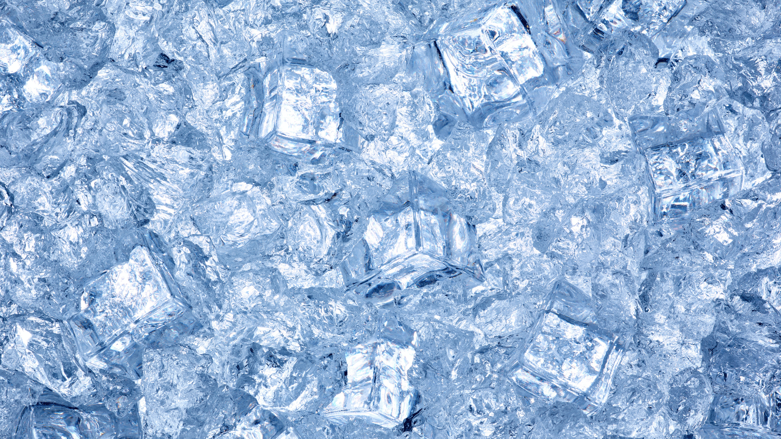 Close up image of ice cubes